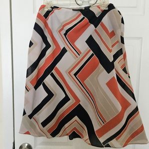 Geo Print Colorblock Skirt